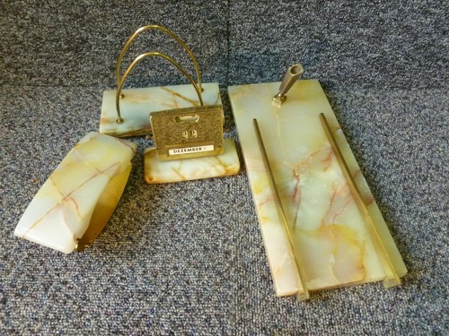 Vintage onyx desk top - top, echt