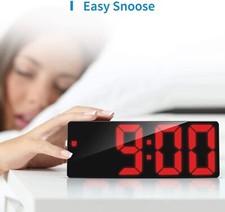 Black Digital Alarm Clock ABS Plastic LED Display for Bedroom Home Office-NEW