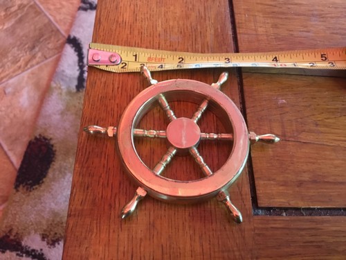 Brass ship wheel nautical - ship’s,
