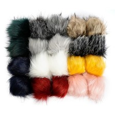 20Pcs Faux Fur Pom Poms 10 cm