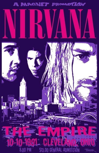 1991 nirvana concert poster - nirvana,