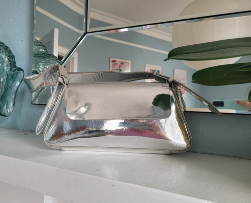 Zara metallic silver faux - metallic,