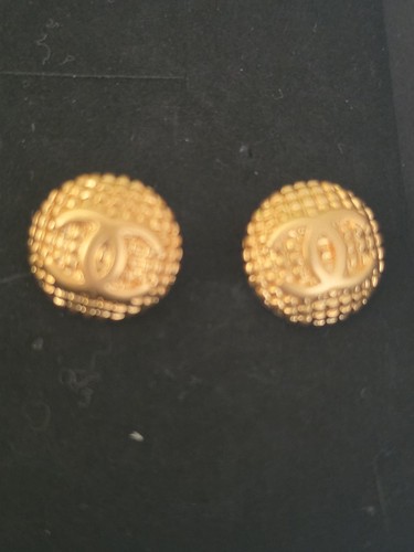 Chanel gold plated stud - chanel,