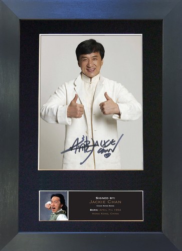 Jackie chan signed mounted - jackie,