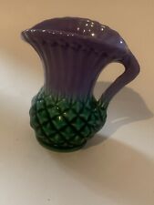 Govancroft Highland Ware Purple & green Thistle Vase Made In Scotland vintage 