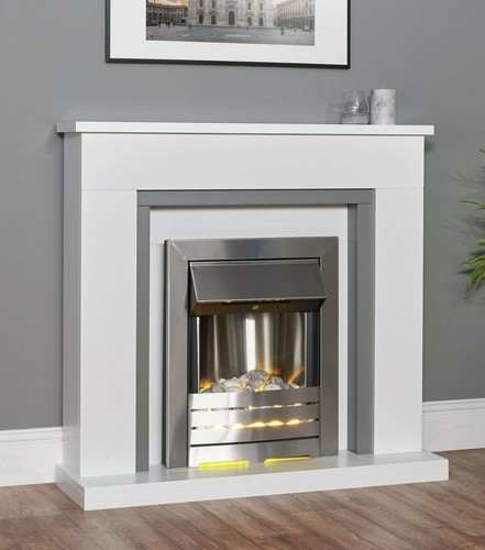 Electric fire white - white, grey