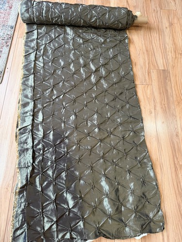 Olive green smocked fabric - olive,