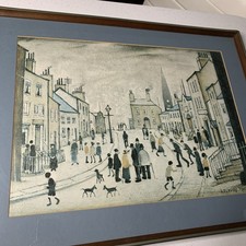L.S. Lowry Art Print 1935 , Vintage Print with signature  19x 25 inch 