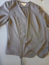 ALESSA W COLLECTION: Ladies Draped Jacket. Taupe. UK Size 14