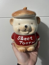 Vintage Sweet Tooth Honey Bear Cookie Jar 7” Tall 1980’s