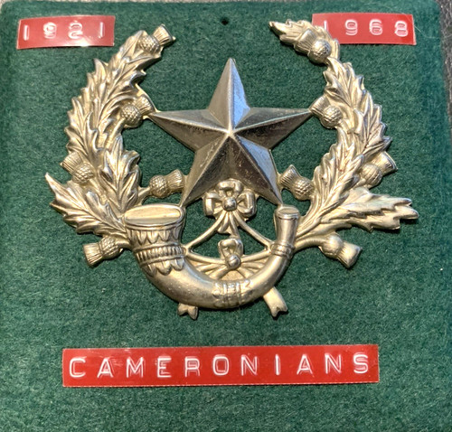 Cameronians cap badge genuine - cap,
