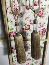 Gold Curtains Tie Backs Tassels 90s Decor