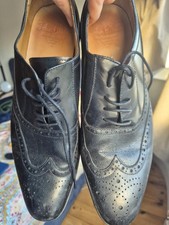 John White Mens Black Brogues UK 11, Rare Half Brogue