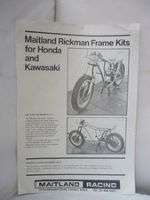 Maitland Rickman Frame Kits for Honda & Kawasaki - A4 Sheet Advertisement