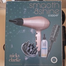 Nicky Clarke Smooth &Shine Copper AC Dryer &Styling Set Model NGP302AG Boxed VGC