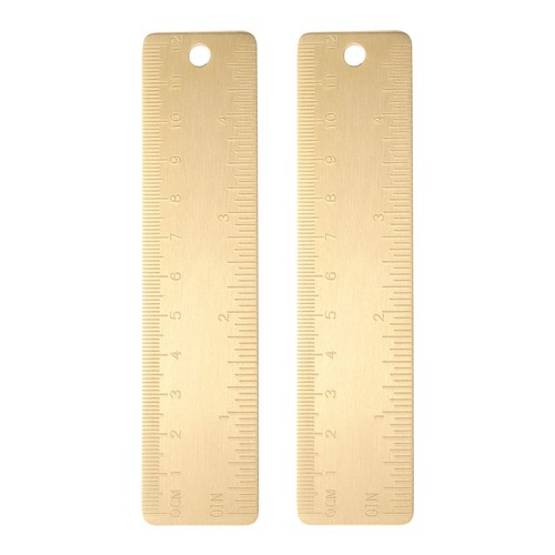 2pcs gold brass - 2pcs, ruler