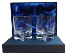 Personalised Crystalite Whisky Glass Gift Set with 2 Bubble Base Tumblers