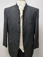 MENS BLACK NEHRU JACKET TUXEDO WEDDING EVENING FORMAL FUNERAL GRANDAD COLLAR