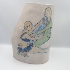 Fine Arts Large ceramic Vase Unsigned Disturbing Grayson Perry inspired?