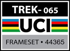 UCI frame decal NEW TYPE - all road bike brands - Respray / Custom Paint