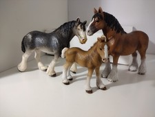 Schleich Clydesdale, 1 Adult Male, 1 Adult Female, 1 Filly