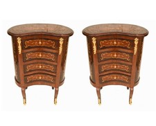 Pair French Nightstands Kidney