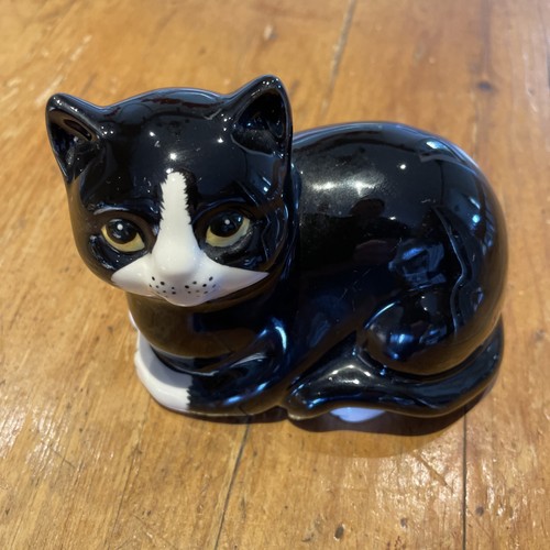 Sia ceramic black white cat - sia,