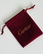 Cartier Red Velvet Jewellery Pouch Bag with Drawstring – Travel/Storage