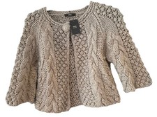 M&S Sze 10 Grey Cable Knit