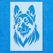 Alsatian Dog Face Stencil