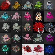 Love Heart Nail Art Glitter Nail Sequins Manicure Design, 25 Colours UK Seller