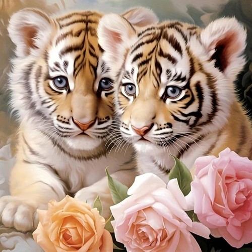 Diy tigers diamond - diamond, painting