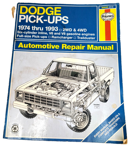 Dodge repair manual - dodge, pick-ups