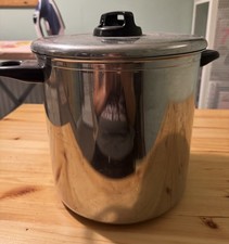 Sitram France Big Silver Stainless Steel Catering Saucepan Pan Cooking With Lid