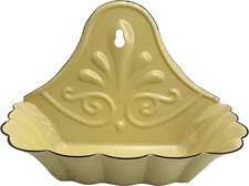 First of a Kind Enamel Metal Soap Dish, Vintage Bar Tray for Bath Yellow 