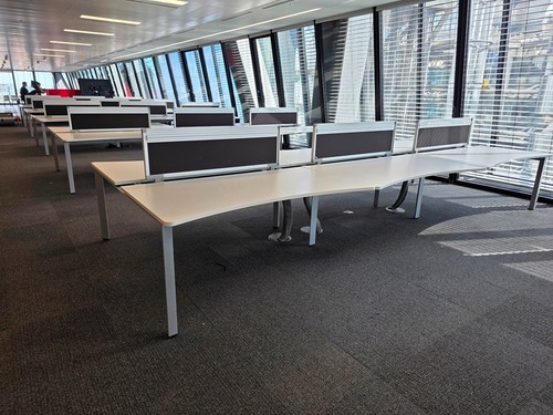 Steelcase white bench - bench, desk