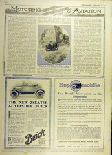 Original Old Vintage Print 1917 Napier Car Rhodesia Buick Hup-Mobile 20th