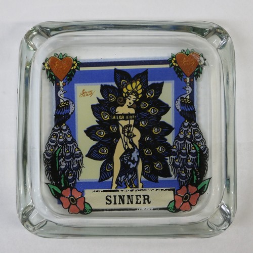 Sailor jerry glass ashtray - glass,