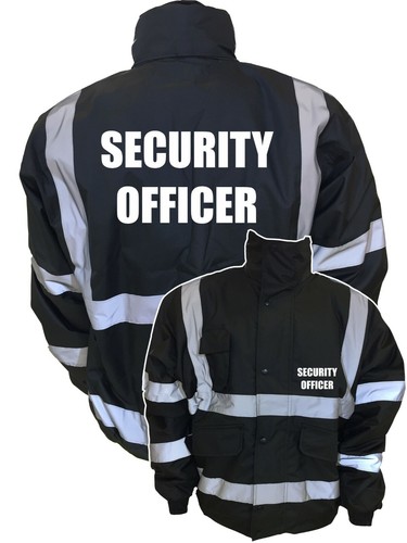 Black security officer vis - officer, hi