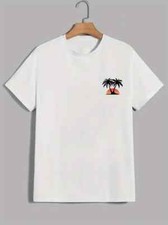 Summer Palm Tree Hawaii Mens T-Shirt | Beach Holiday Graphic Casual Tee