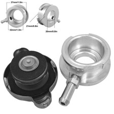 32mm 1-1/4" ID Aluminum Weld on Header Tank Radiator Filler Neck w/Cap Natural