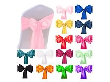 Satin Chair Sashes Wedding Seat Ribbons Bow Sash Wraps Party Event Decor Table
