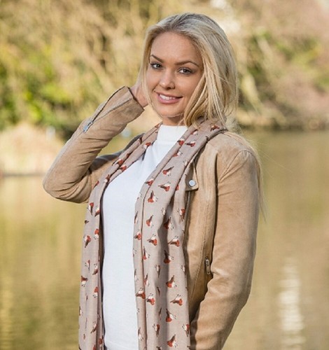 Peony robin scarf beige - scarf, taupe