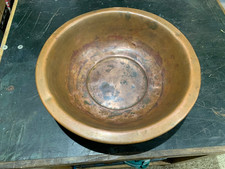 Antique large COPPER BOWL basin 14 inches diameter