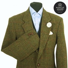 Harris Tweed Jacket Blazer 40L Country Windowpane Check Hacking Sports Green