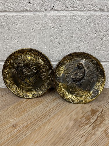 Vintage pressed brass wall - pressed,