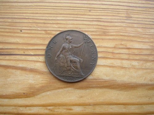 Vgc 1902 bronze - penny, coin