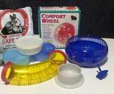 Hamster SILENT Comfort Wheel, Non-Tip Dish, Pots, Bedding, Tunnel. Gerbil. Mouse