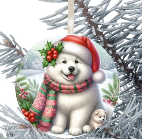 Samoyed hanging bauble - hanging, gift
