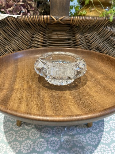 Clear glass antique open salt - open,